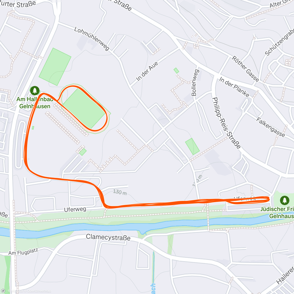 Map of the activity, MKC - I-Lauf Gelnhausen