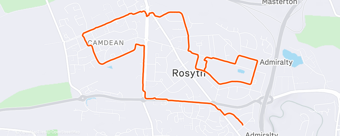 Map of the activity, Afternoon Run