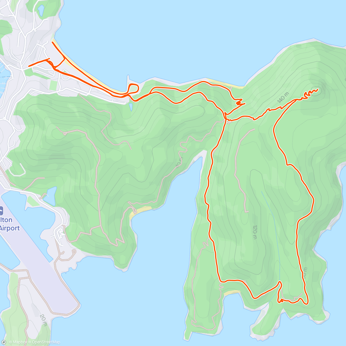 Map of the activity, Hamilton island park run + jogging around some of the course for tomorrow