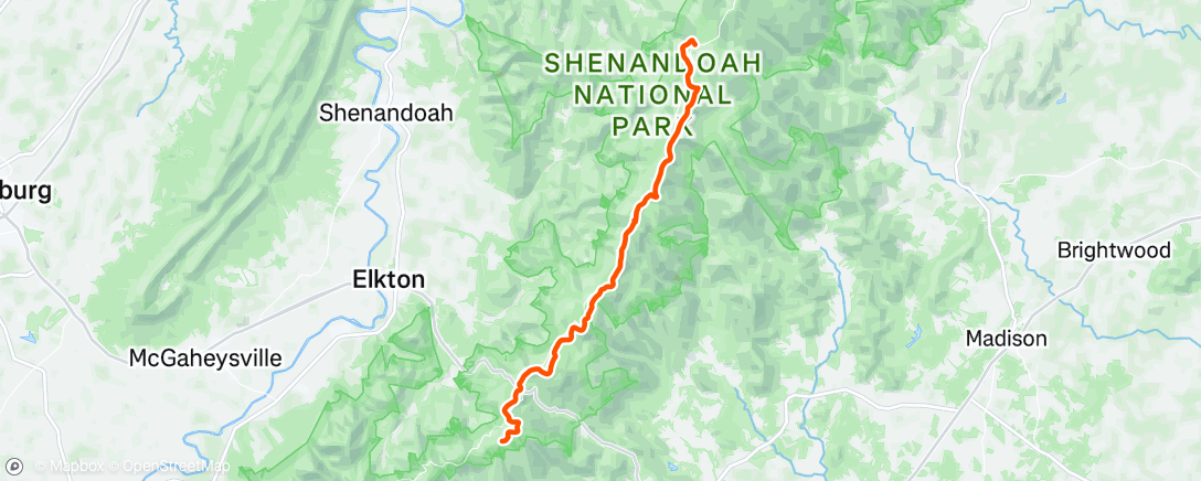 Map of the activity, AT Thru Day 58