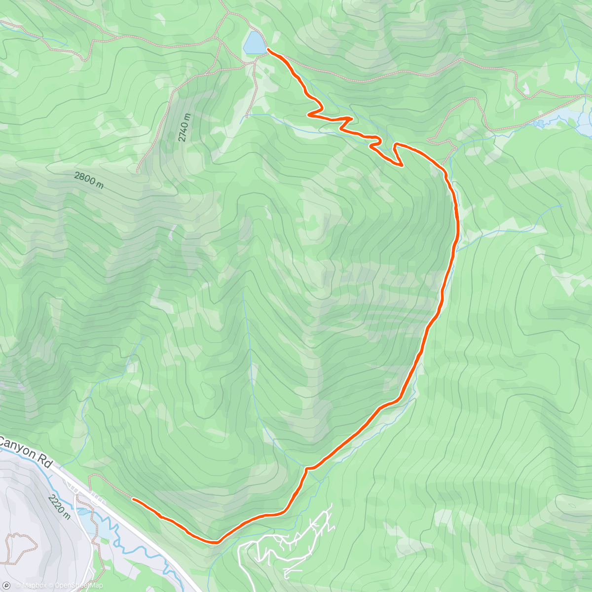Map of the activity, Dog lake via mill d