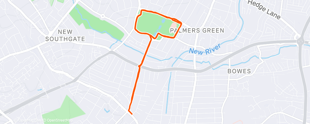 Map of the activity, Haringey Running