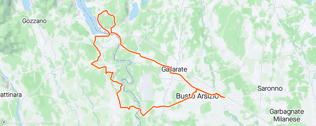 Mapa de la actividad, Oleggio - Monticello - Taino - Castellanza