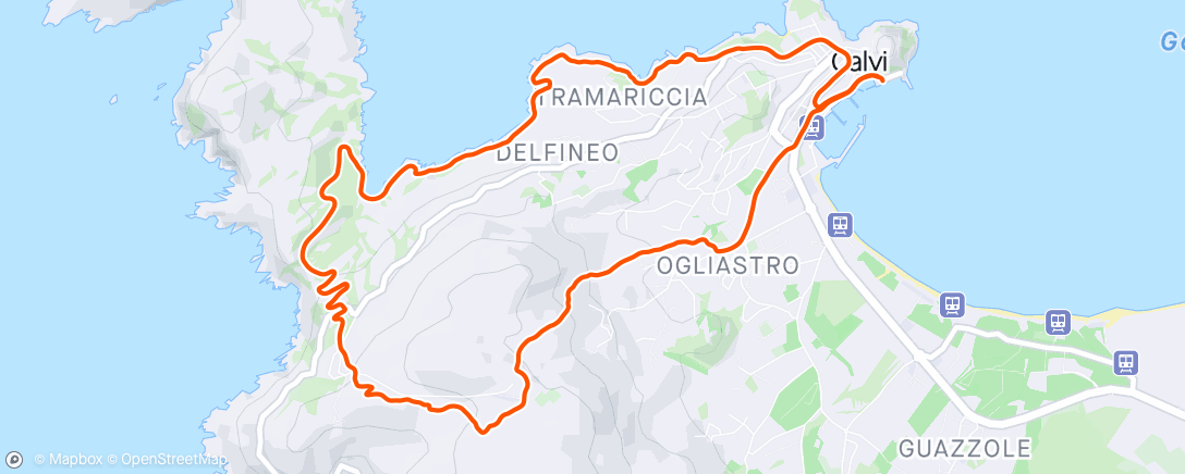 Map of the activity, Trail recco