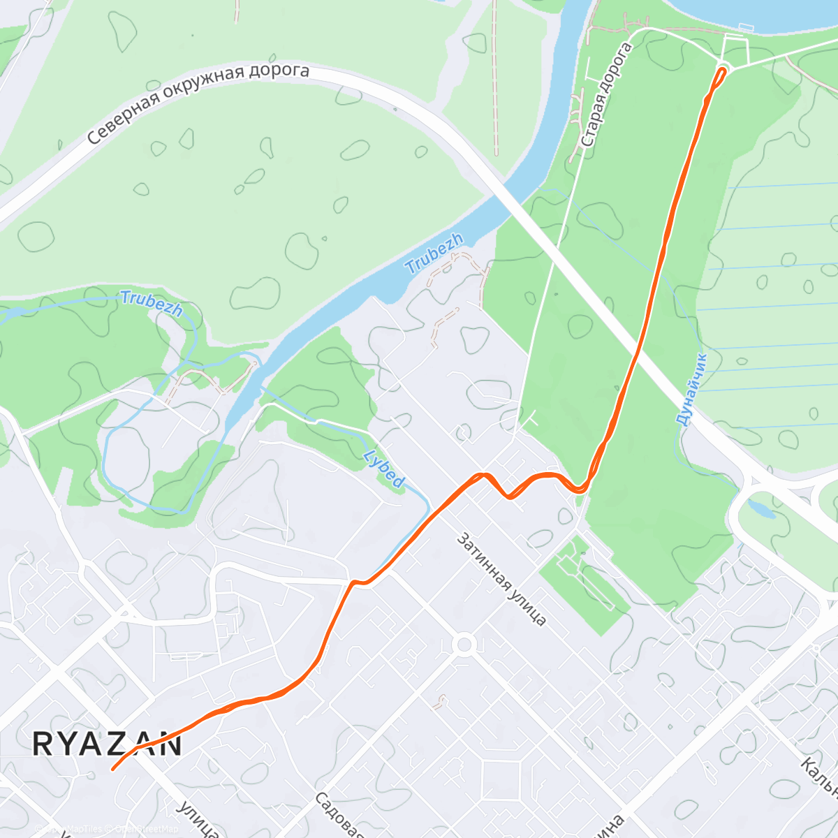 Map of the activity, Evening Run