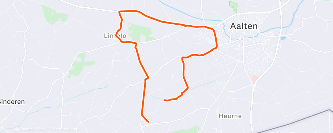 Map of the activity, Afternoon Run