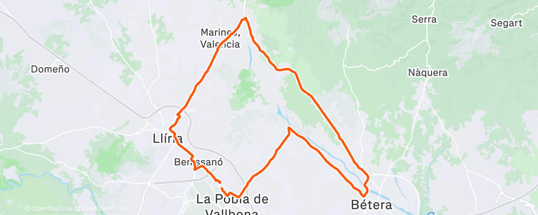 Carte de l'activité Bicicleta a la hora del almuerzo