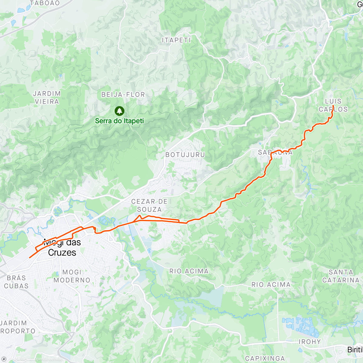 Map of the activity, Domingão passei de bike!!!