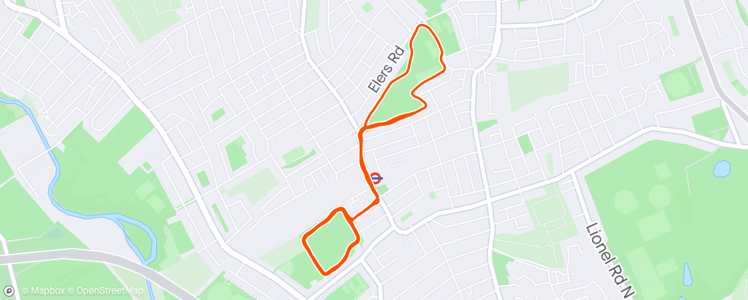 Map of the activity, 5 x 1k