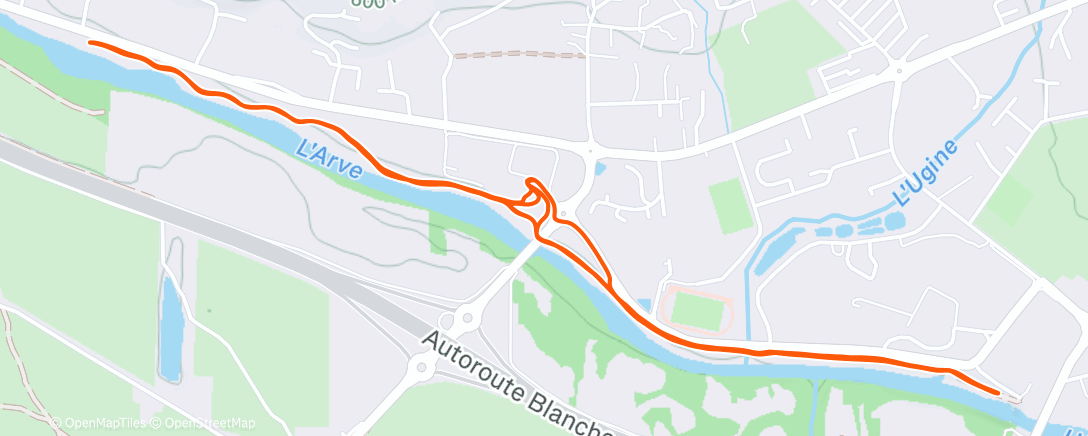 Map of the activity, Course à pied le matin