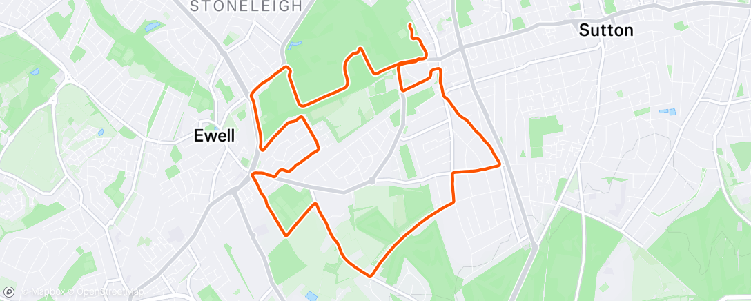 Map of the activity, Lunch Run