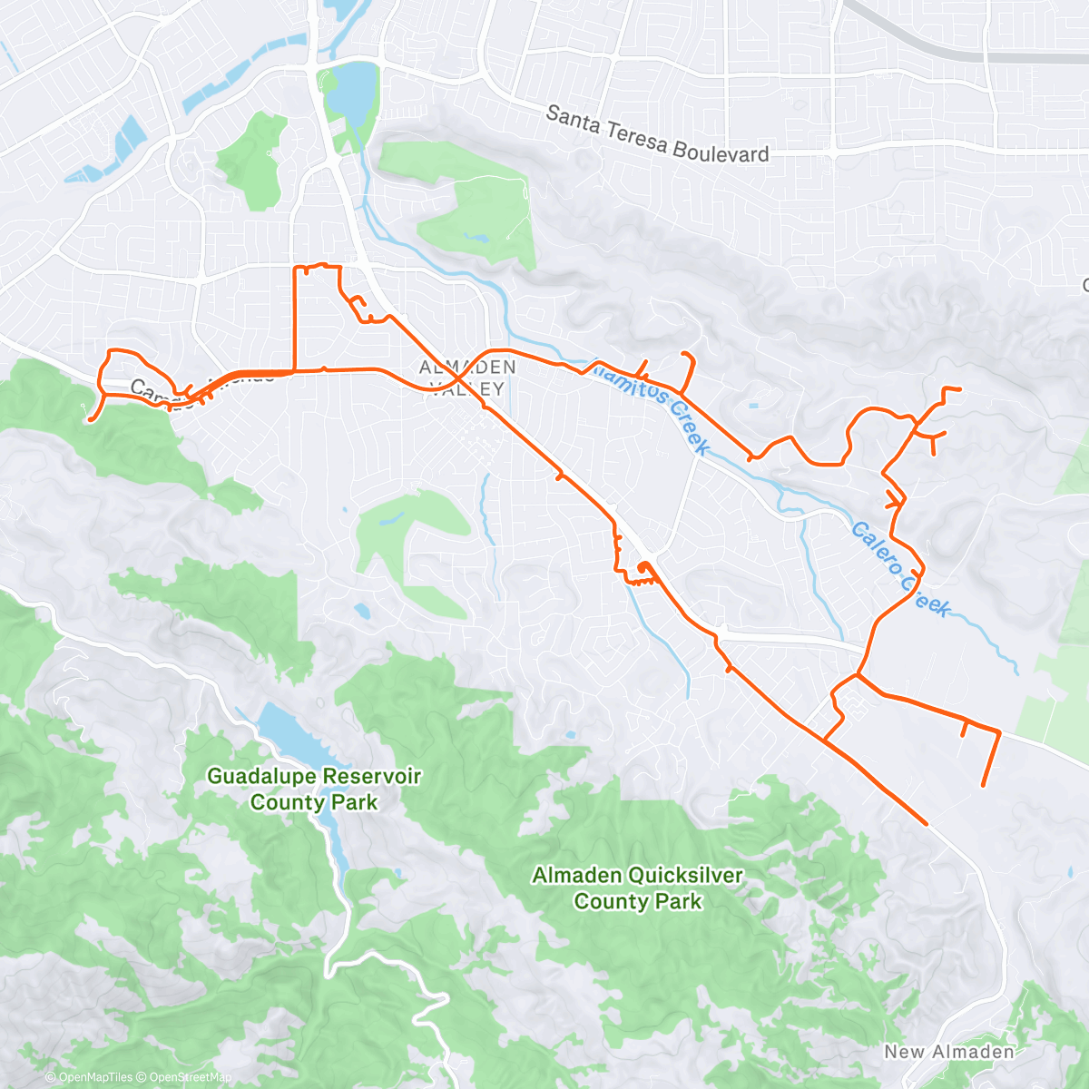 Map of the activity, SotW: Almaden hills