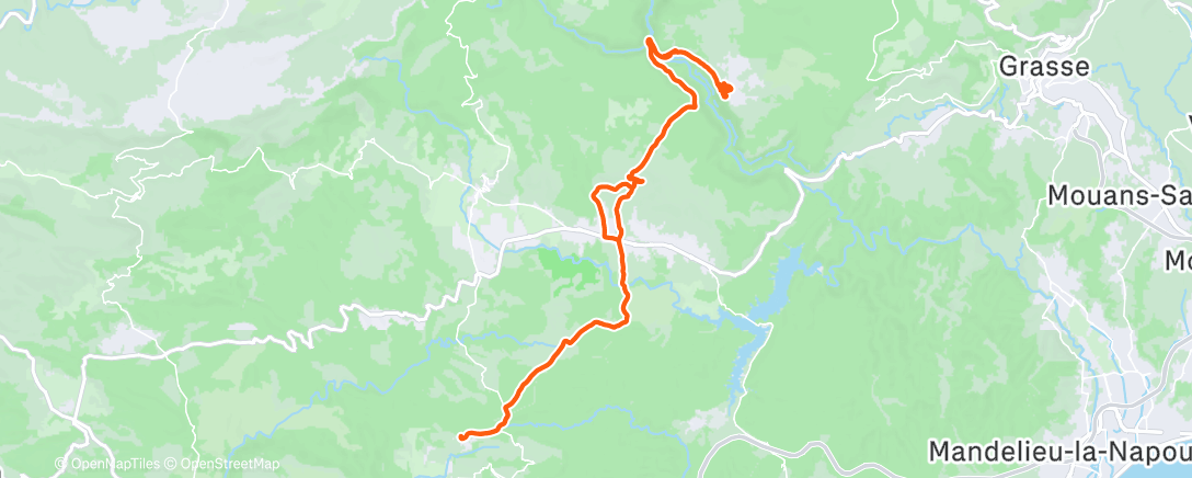 Карта физической активности (A/R vers Saint-Cézaire-sur-Siagne en famille 🌅)