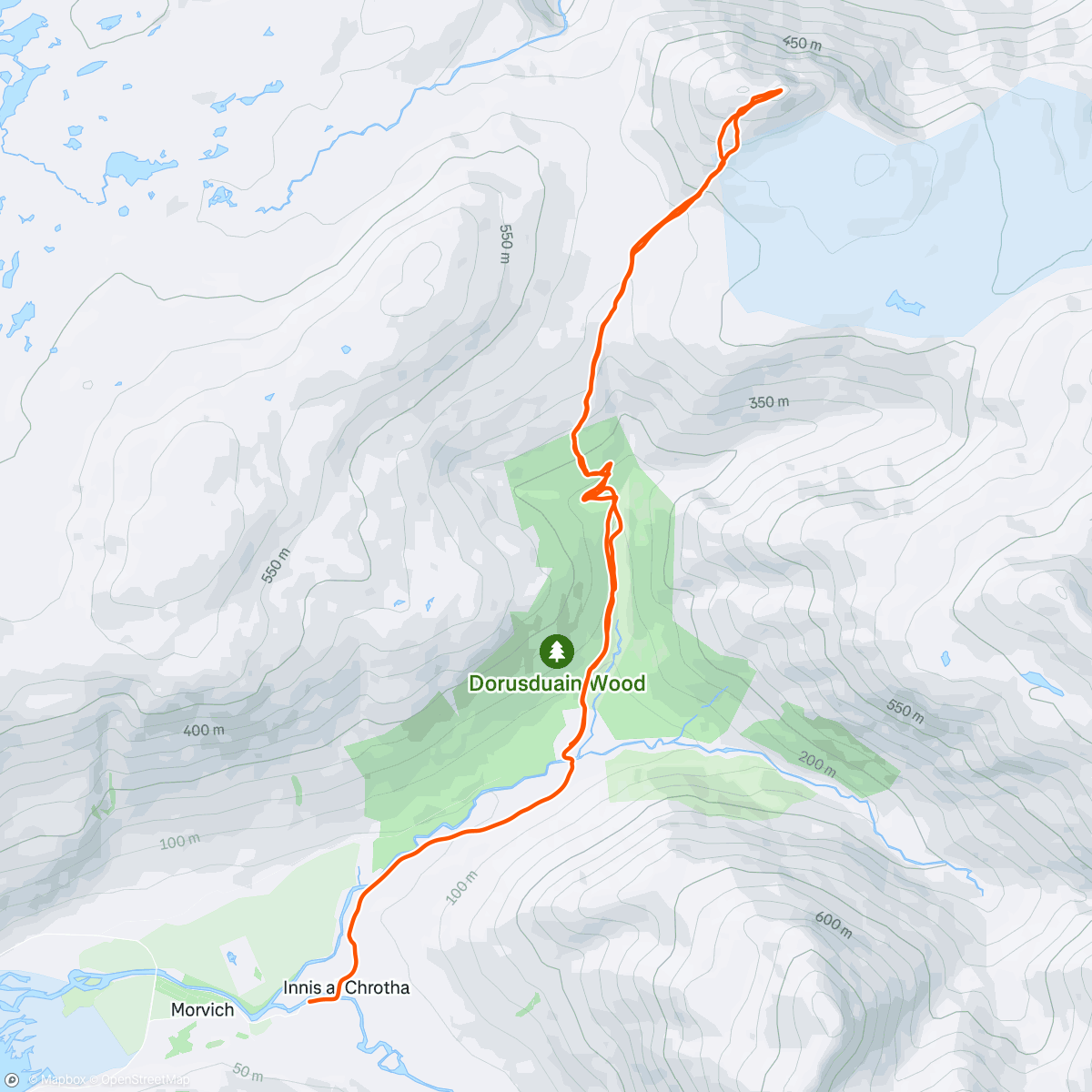 Map of the activity, Afternoon Run