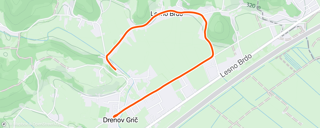 Map of the activity, Evening Walk