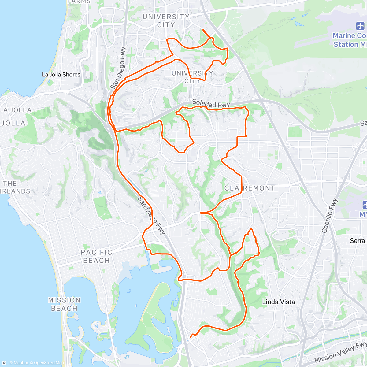 Map of the activity, Went For A Swim And A Gravel Ride Broke Out