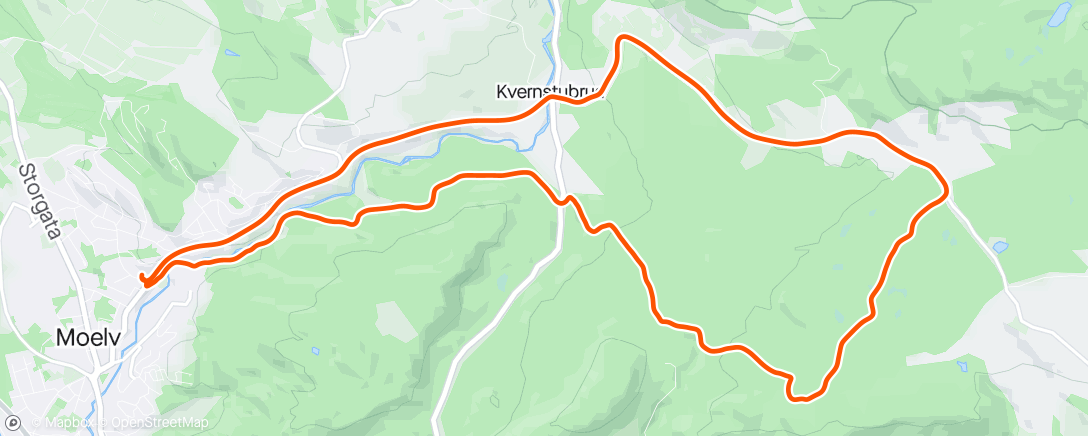 Mapa da atividade, Første MTB turen 🚴‍♀️🚴‍♀️.Startet med 7 km motbakke 🥵😎