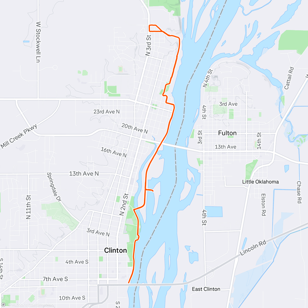 Map of the activity, Bike path tour