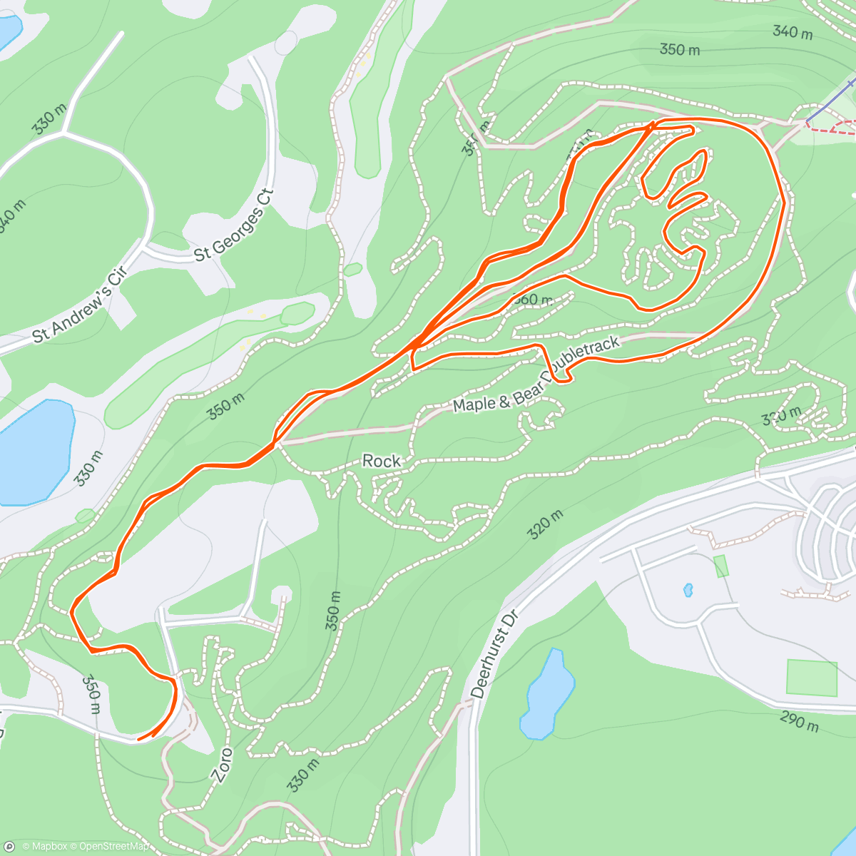 Map of the activity, Lunch Ride