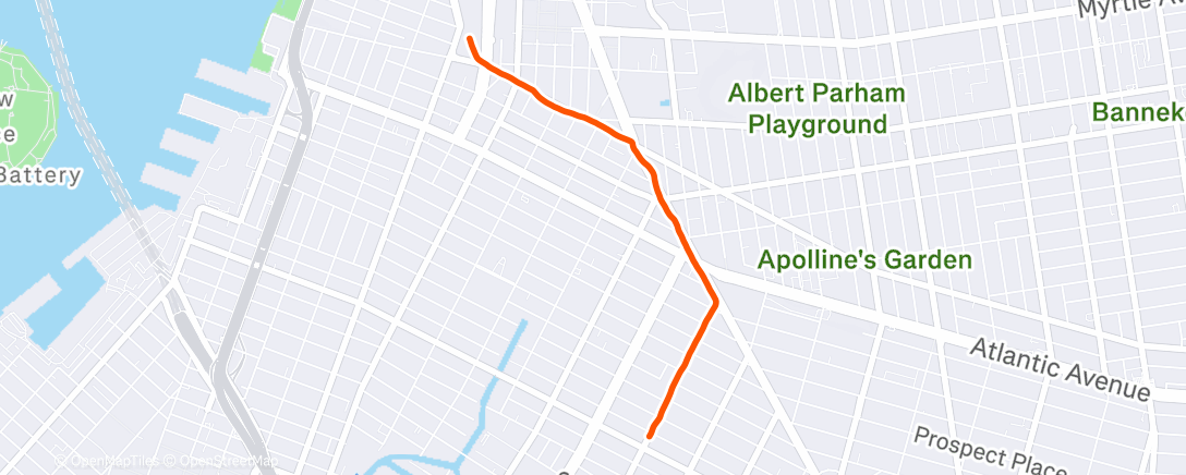 Map of the activity, Afternoon Run