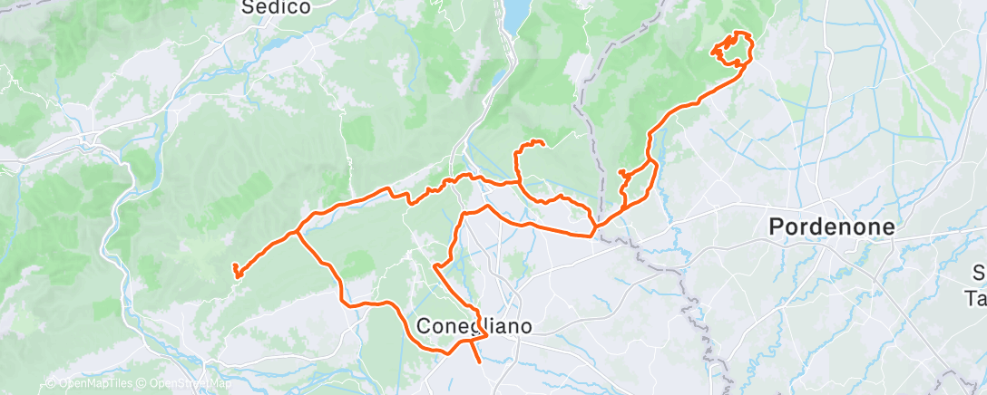 Map of the activity, Pedalata mattutina
