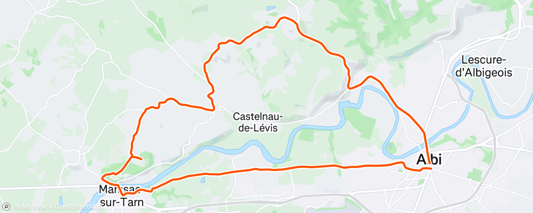 Mapa de la actividad, Afternoon Ride