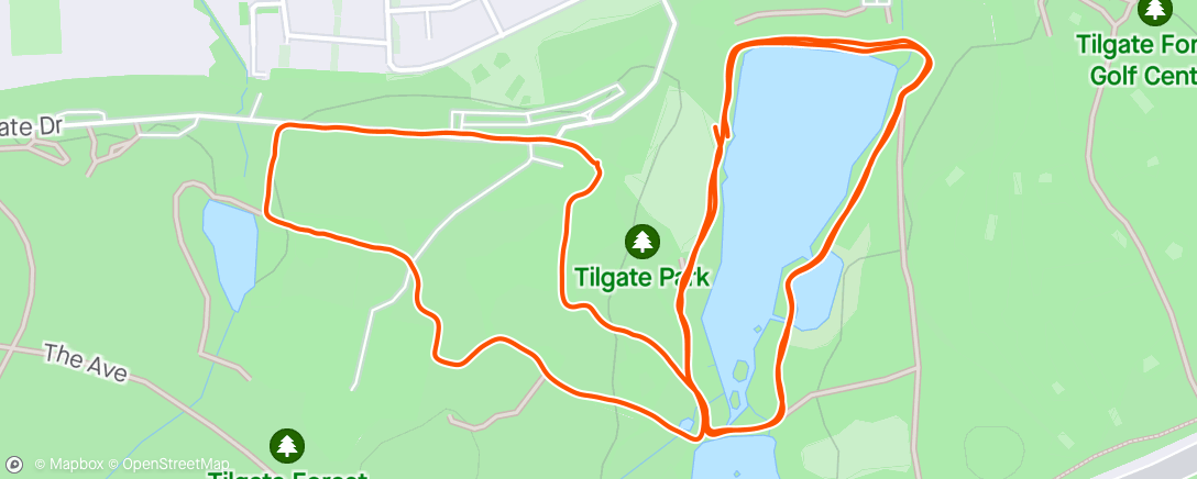 Map of the activity, Tilgate Parkrun
