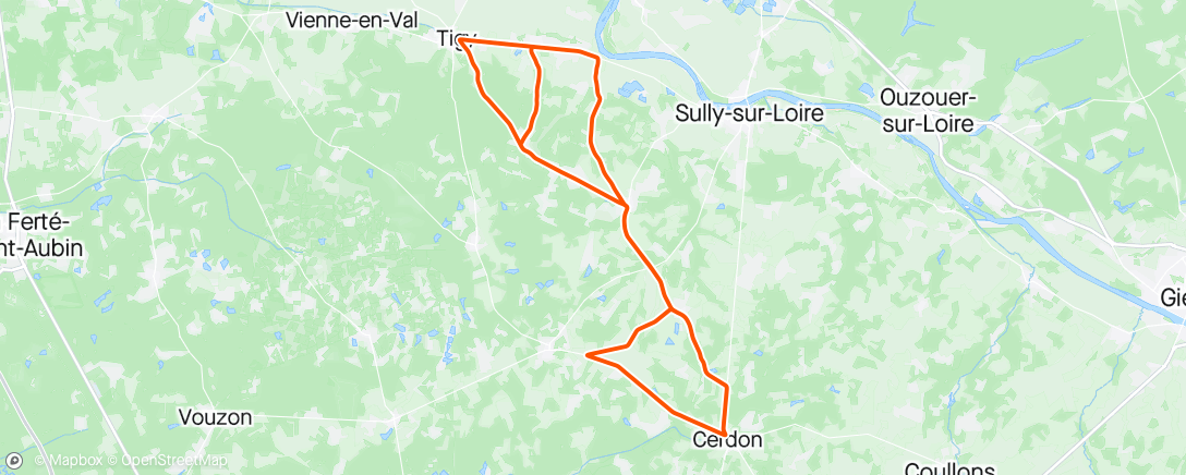 Map of the activity, Ronde du Loiret, étape 2 8ème