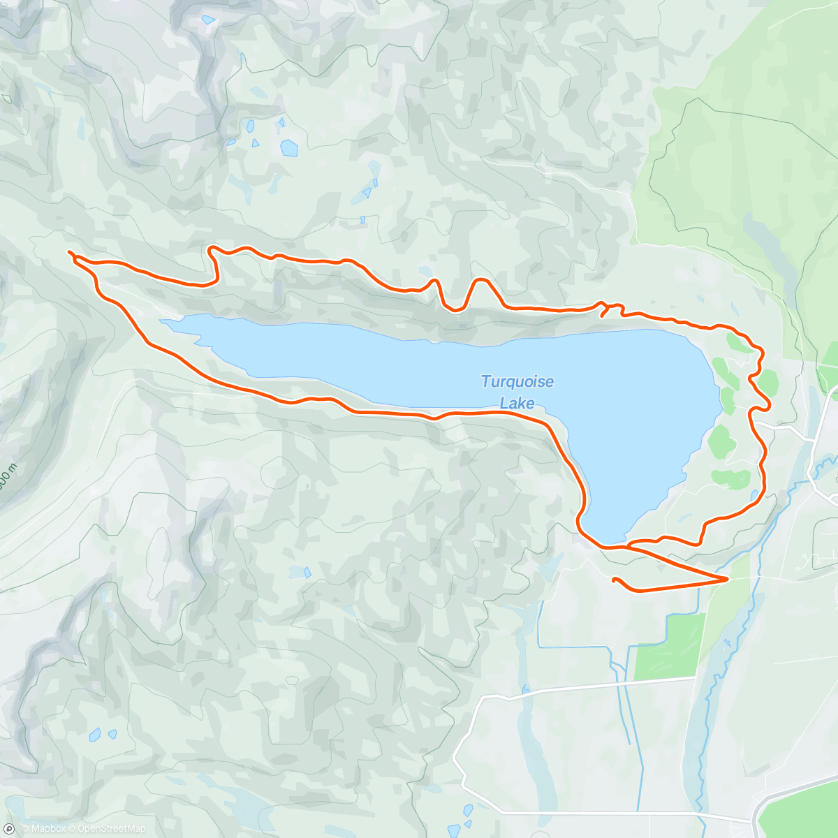 Map of the activity, turquoise lake