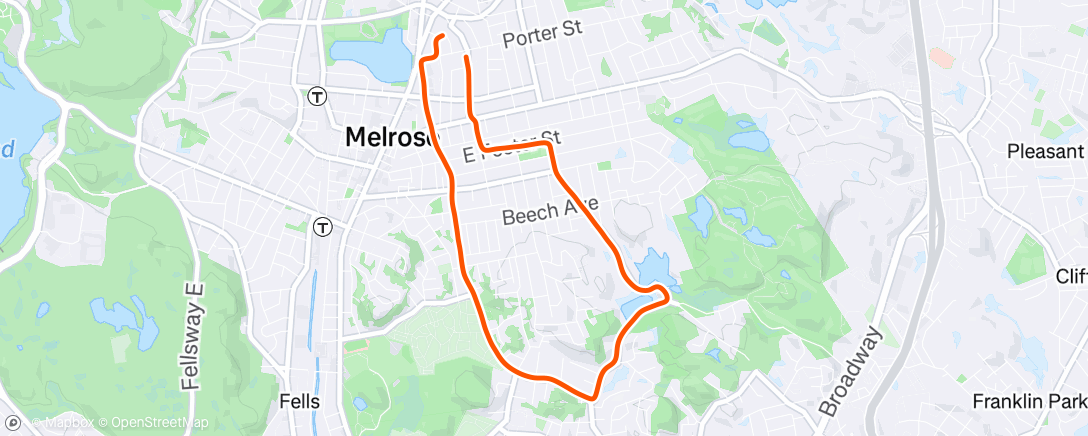 Map of the activity, Afternoon Run