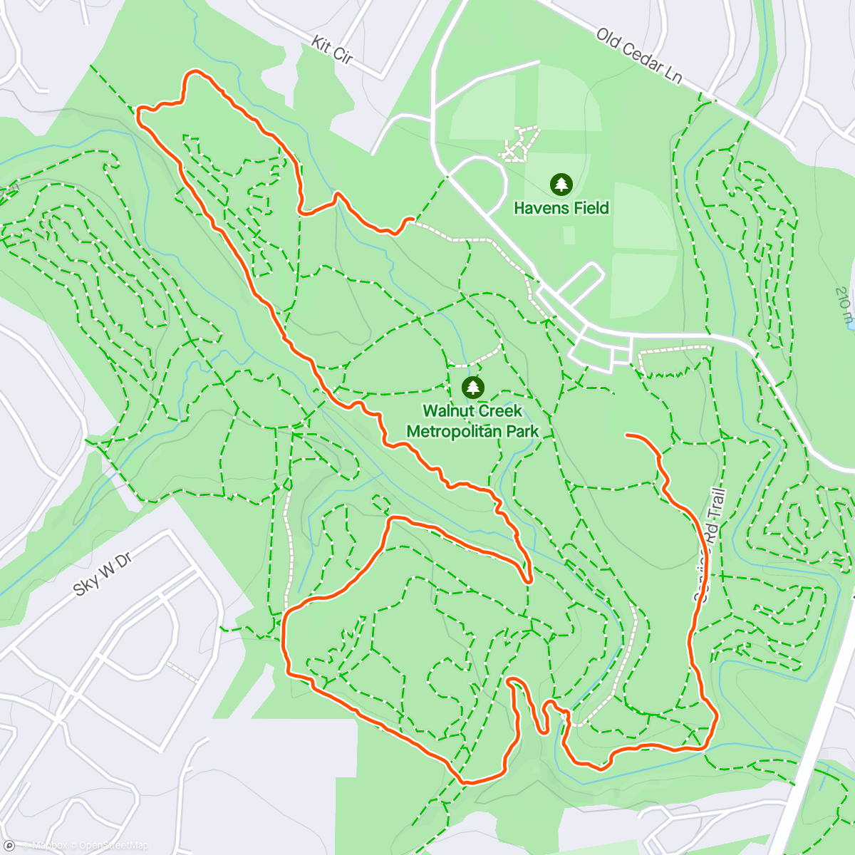 Map of the activity, Evening Hike