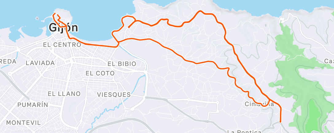 Map of the activity, Bicicleta por la mañana
