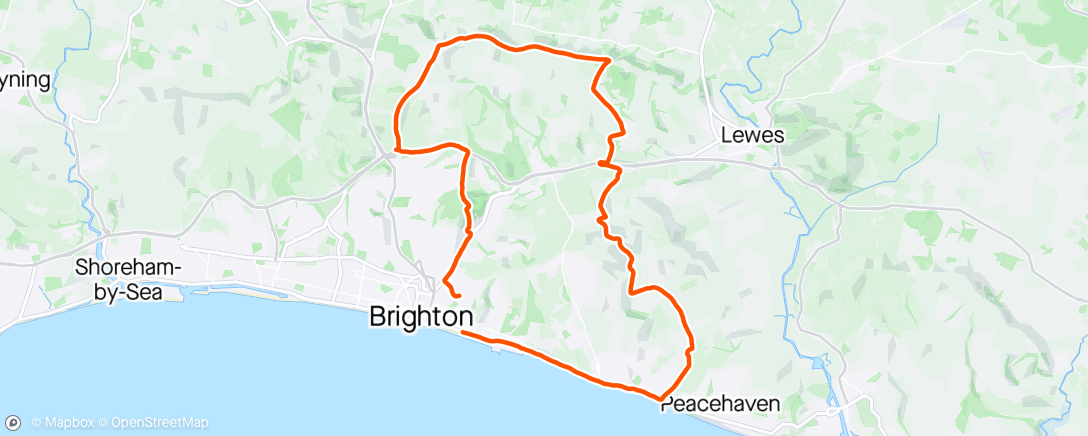 Map of the activity, Undercliff & Downs loop in the ☀️