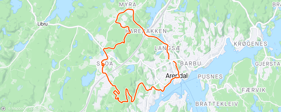 「Tilbake i Arendal:)」活動的地圖