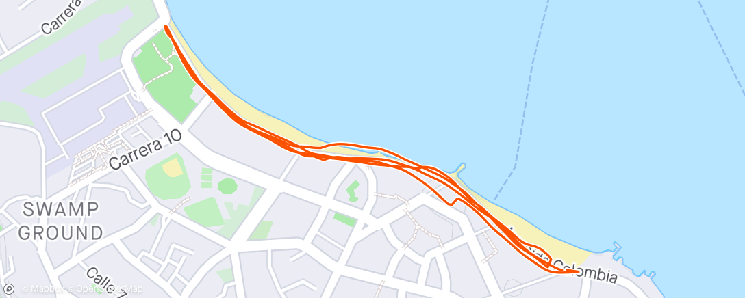 Mapa da atividade, Carrera por la mañana