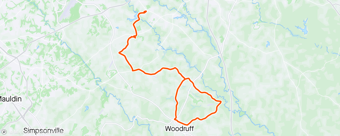 Map of the activity, Afternoon Group Ride