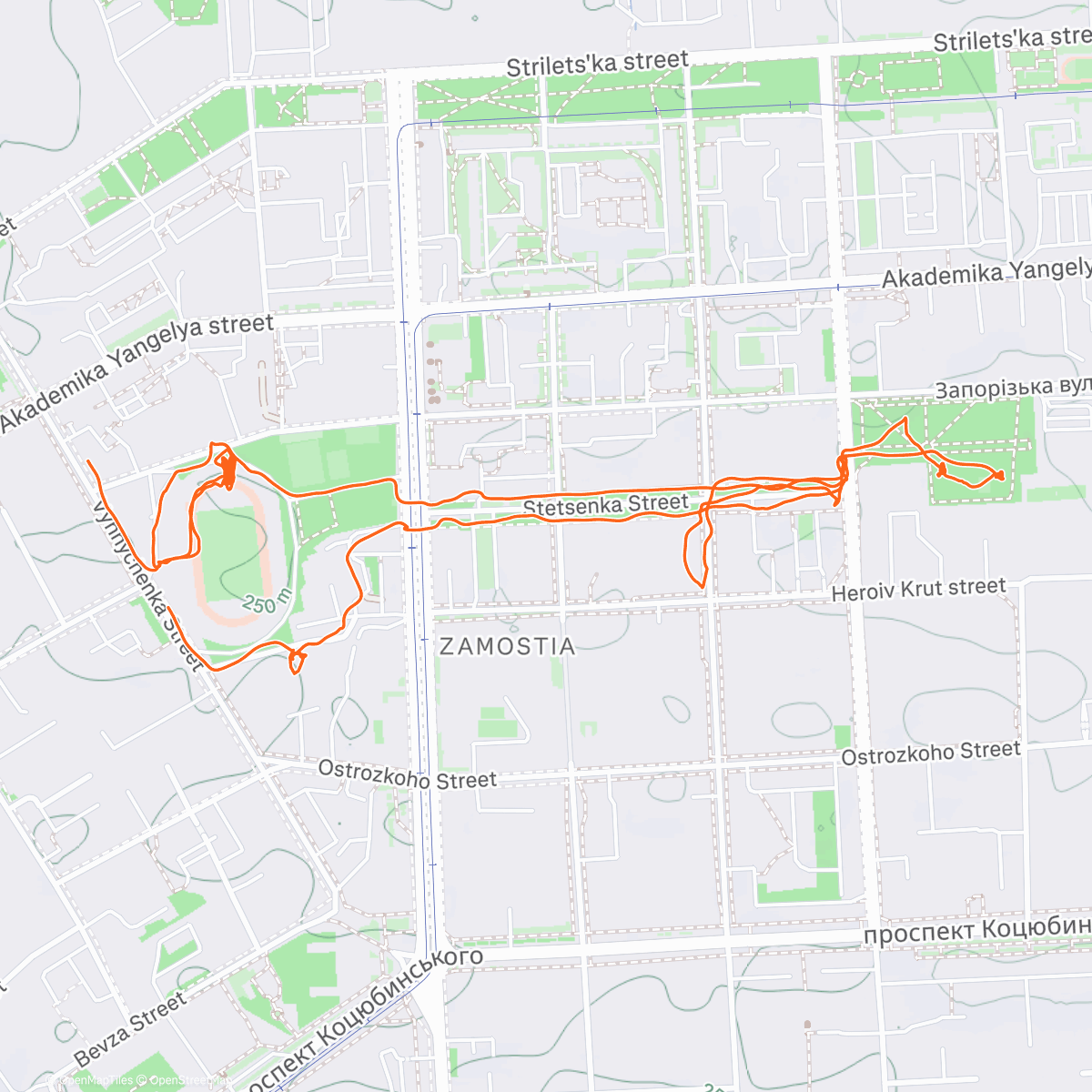 Map of the activity, Morning Run