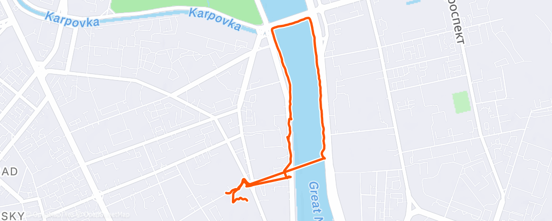 Map of the activity, Полуденная ходьба