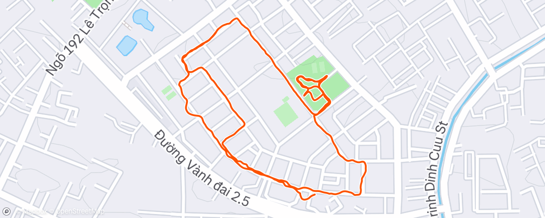 Map of the activity, Afternoon Run