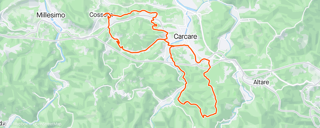 Map of the activity, Carcare - Pallere nei boschi