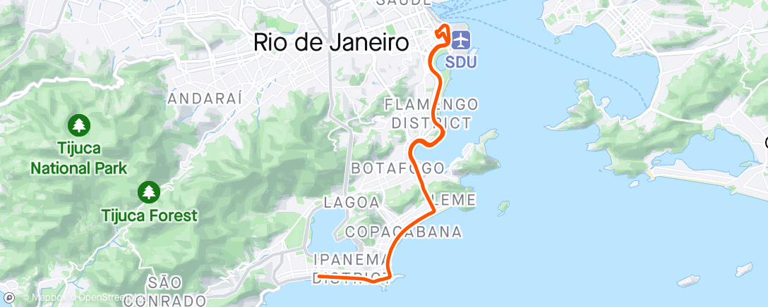 Mapa da atividade, Desafio Rio de Janeiro- Meia Maratona