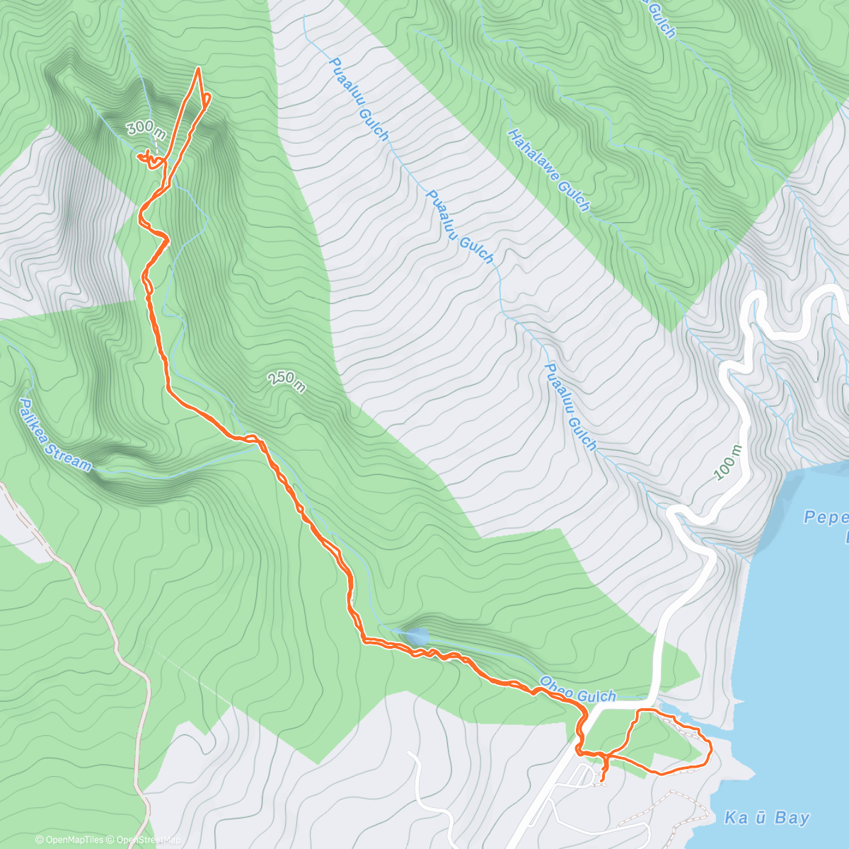 Map of the activity, Maui – Kipahulu