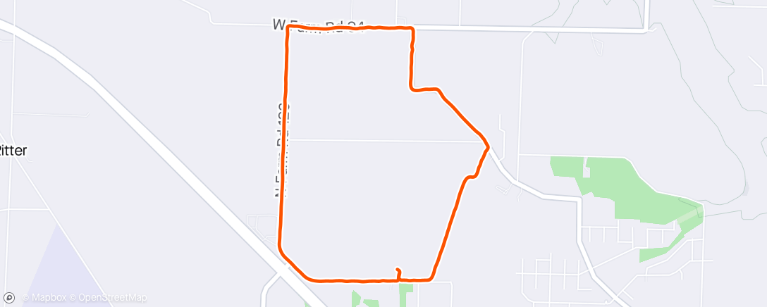 Map of the activity, Around the block before the rain.