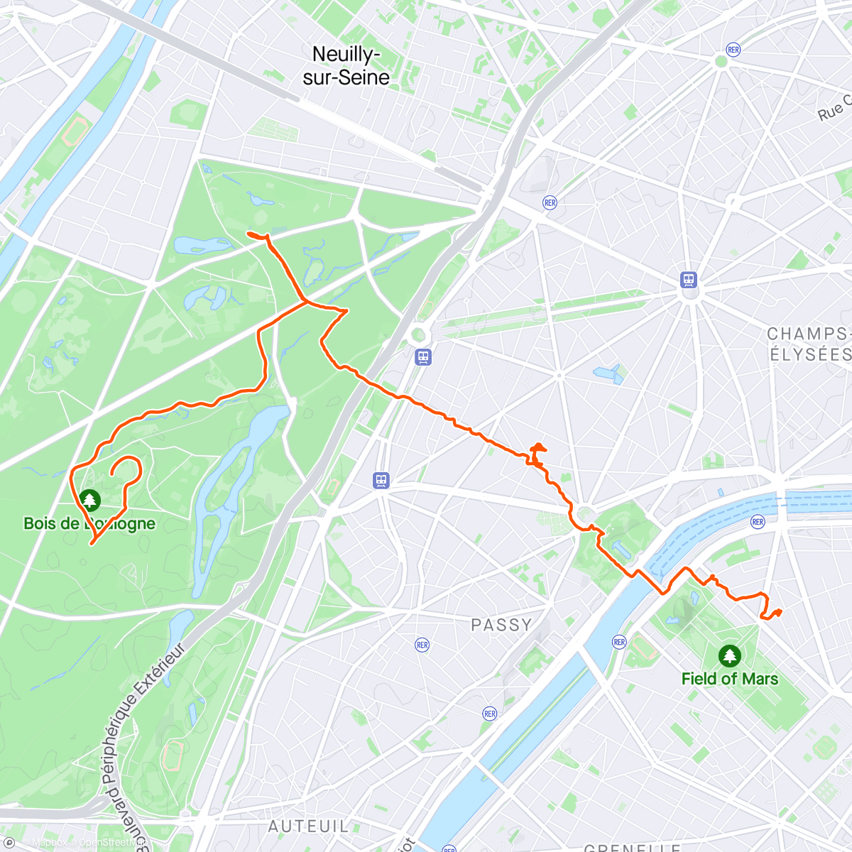 Map of the activity, Bike / Walk around Paris