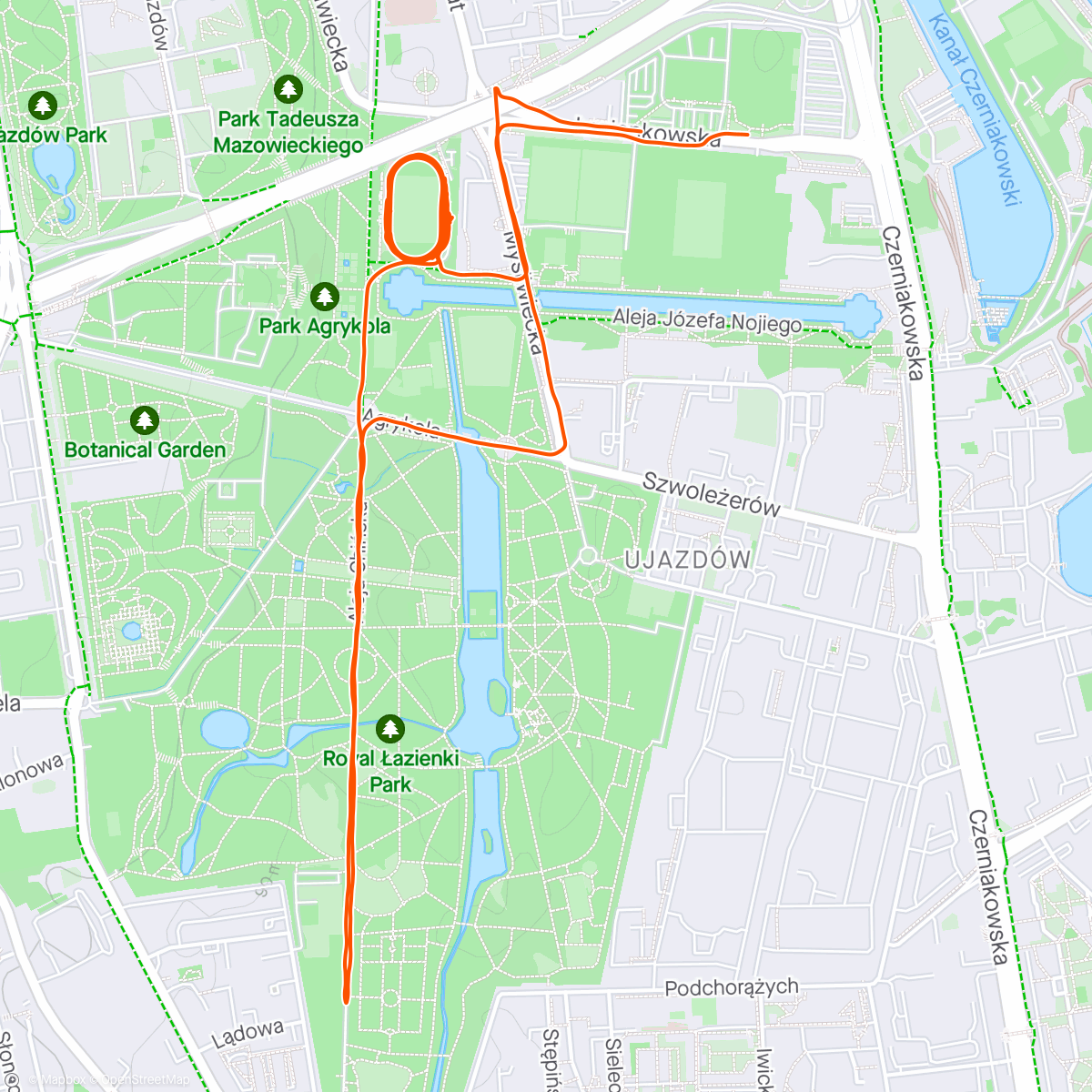 Map of the activity, Marszobieg
