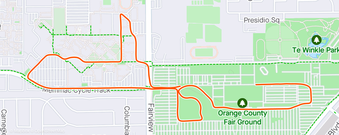 Mapa da atividade, OC Marathon 5k (20:41)
