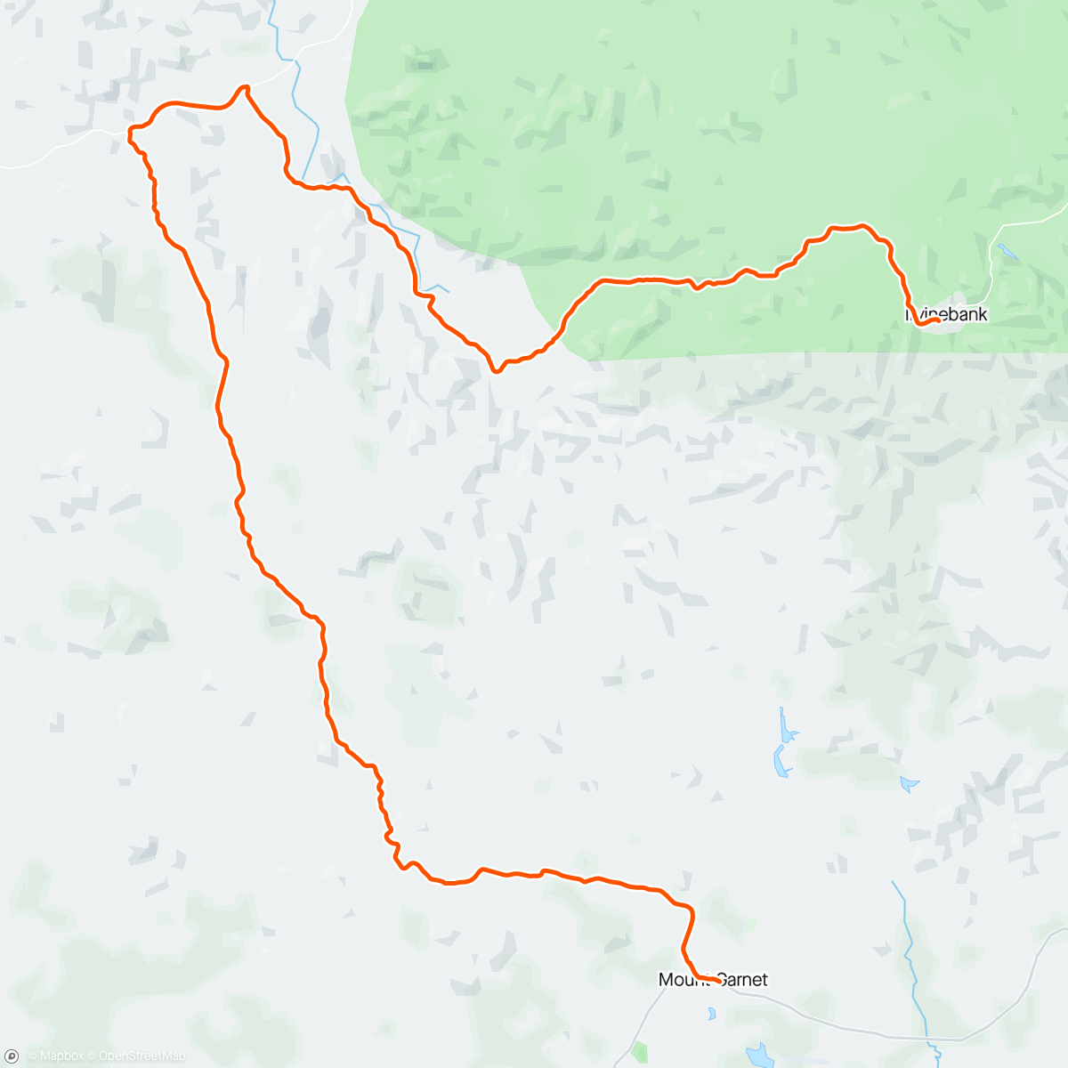 Map of the activity, Mount Garnet to Irvine Bank via Lappa Junction