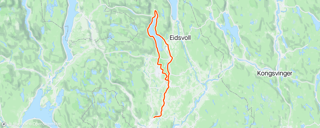アクティビティ「Rundt Hurdalssjøen」の地図