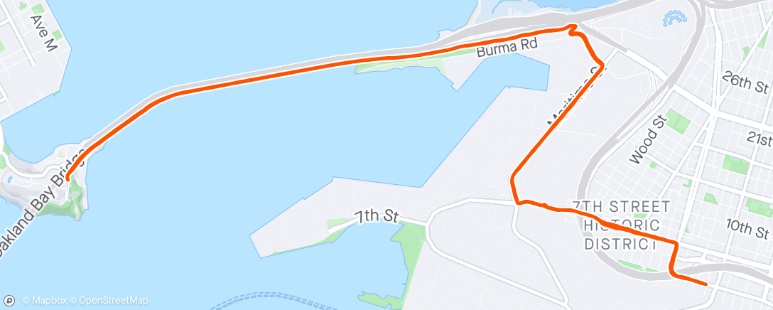 Mapa da atividade, Bay Bridge Half
