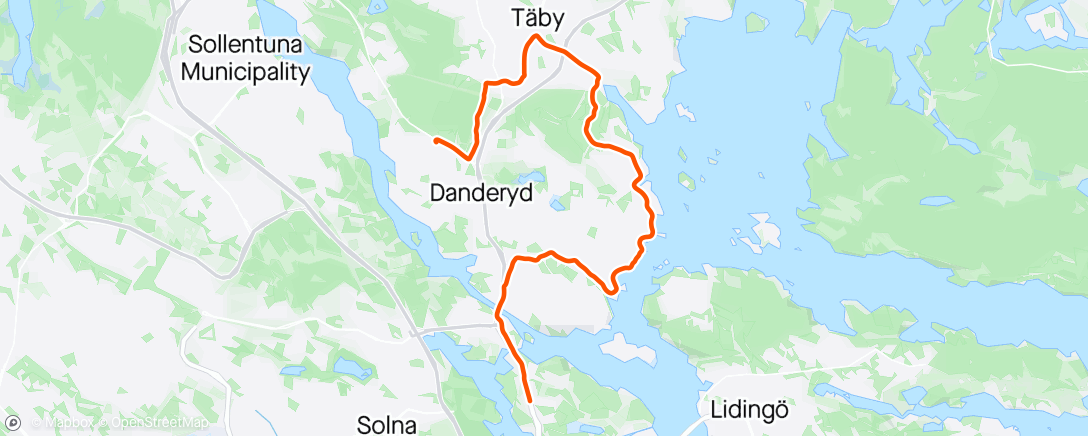 Mapa de la actividad (Rull efter Vuelta Laduviken)